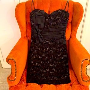 Beautiful lace with satin bow cocktail dress